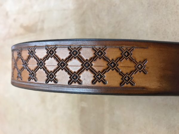 Beggar's Pouch Leather Checkered Tooled Belt $69 - Beggars Pouch