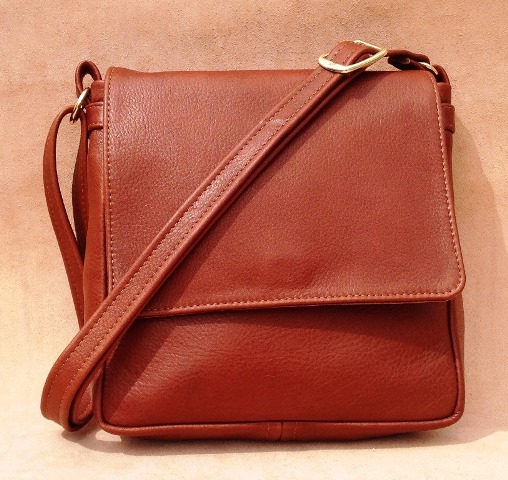 Beggar&#39;s Pouch Leather Large Square Bag Brandy - Beggars Pouch Leather