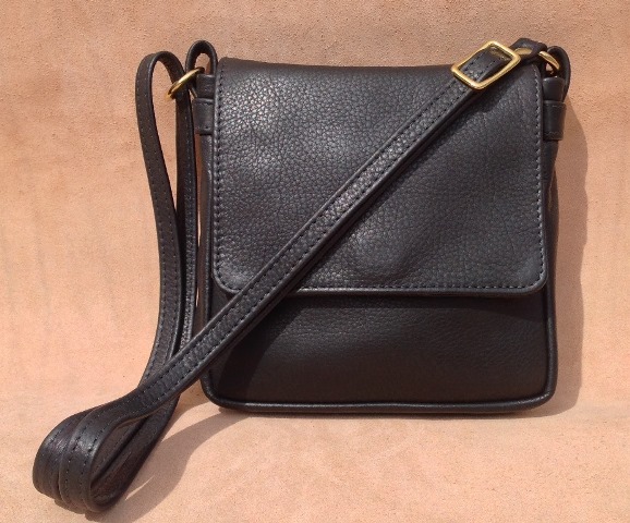 Beggar&#39;s Pouch Leather Small Square Bag Black - Beggars Pouch Leather